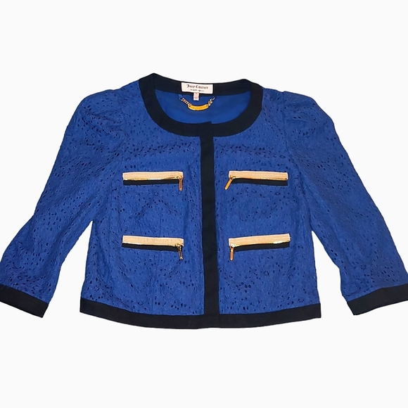 Juicy Couture Jackets & Blazers - Juicy Couture Cobalt Blue Lace Short Blazer size S